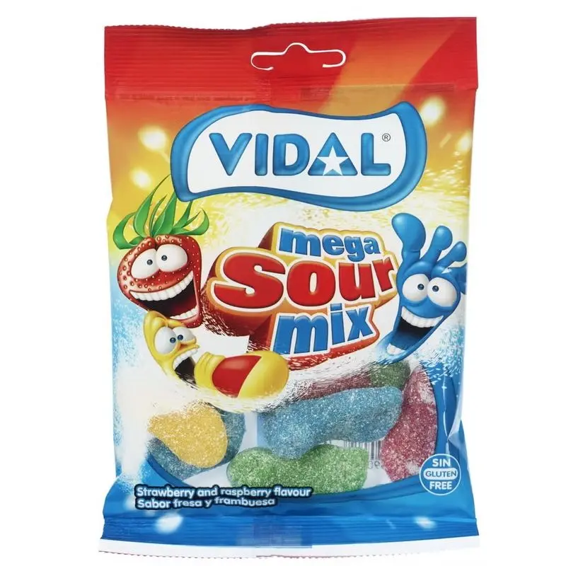 Vidal Mega Sour Mix 14x90g Storpakk