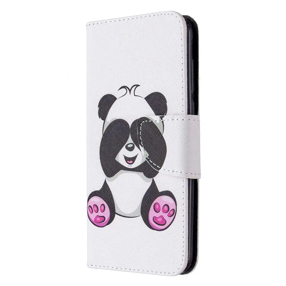 Huawei Y5p Rutete Skinndeksel med Lommebok - Baby Panda