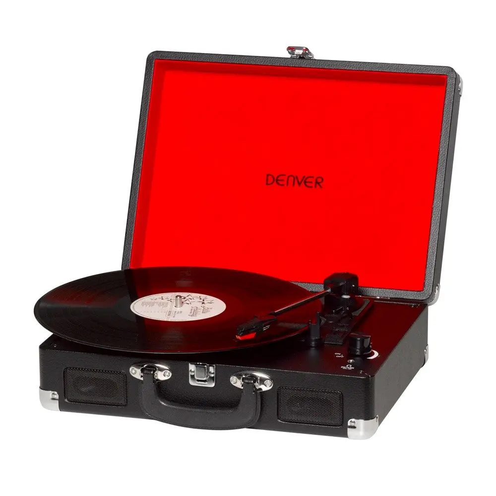 Denver VPL-120 Platespiller med Innebygd Høyttaler & Opptaksprogramvare - Koffertdesign - Svart