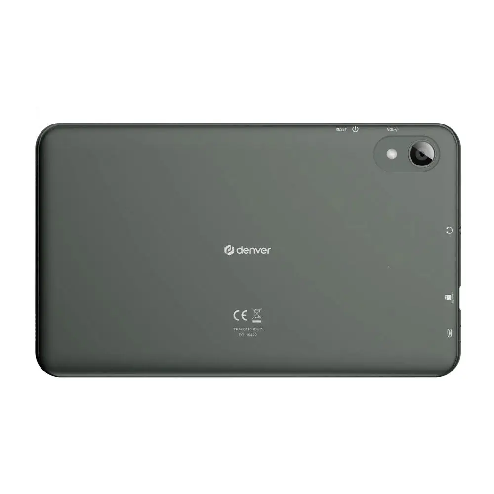 Denver TIO-80115KBUP Barnas Nettbrett 8" med Android 16 - inkl. 2 x Barnedeksel - 4 RAM & 64 GB - 4000 mAh - Grå / Rosa / Blå