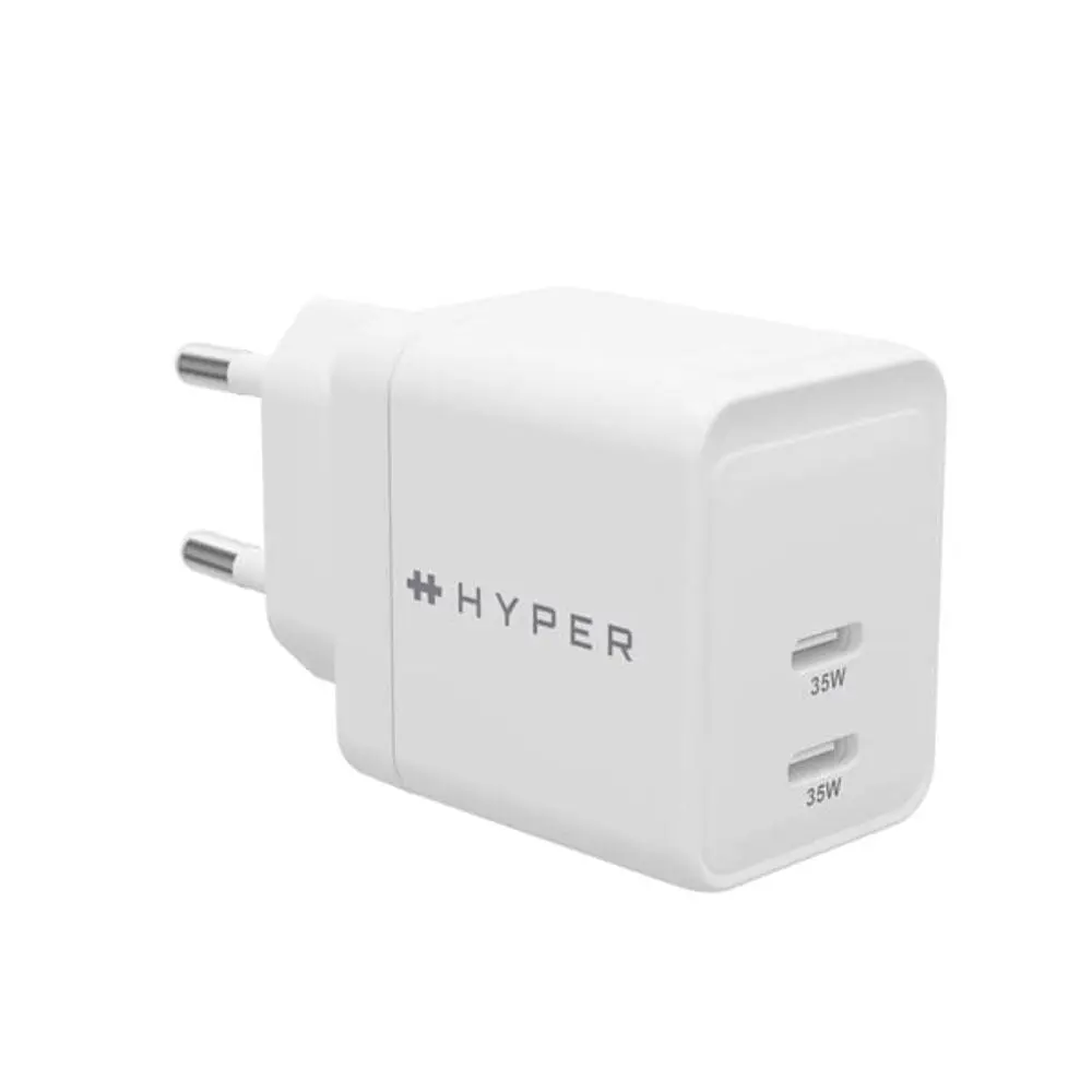 Hyper HyperJuice 35W Vegglader m. 2x USB-C - Hvit