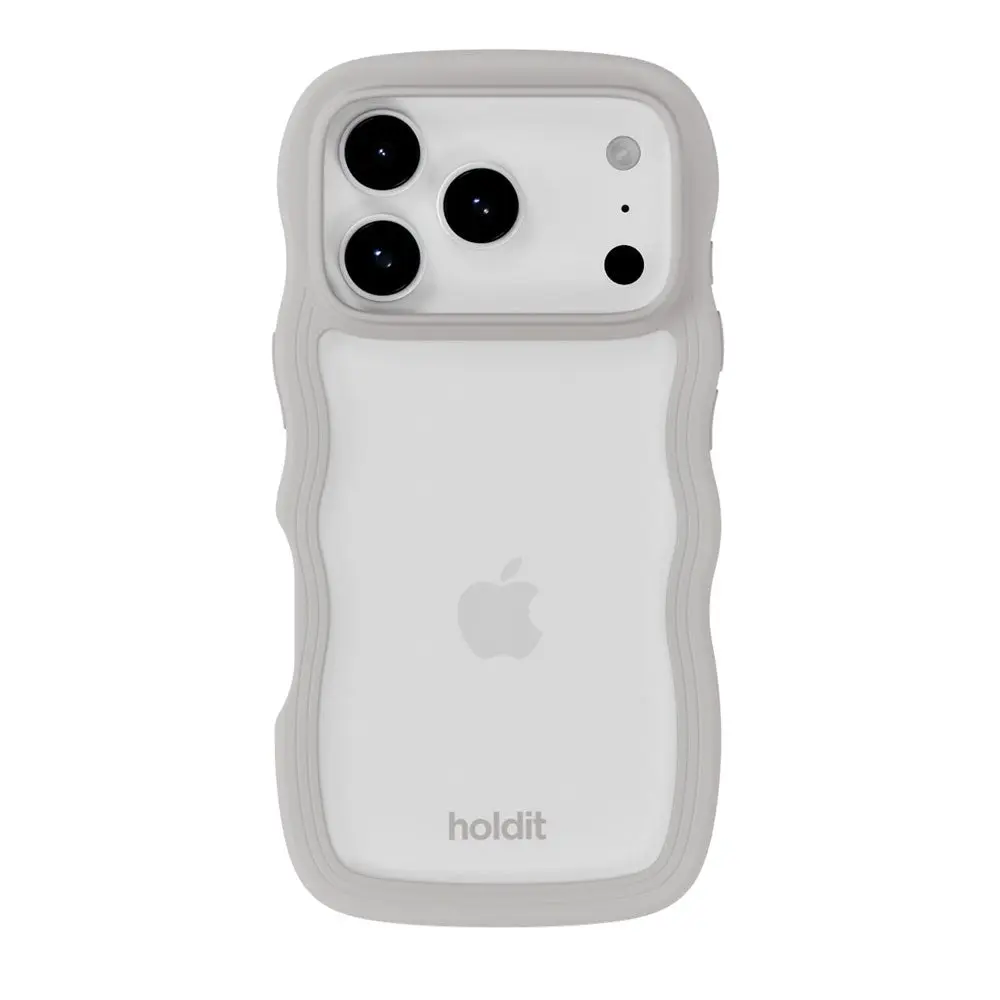 iPhone 17 Pro Holdit Wavy Deksel - Wool Grey / Transparent