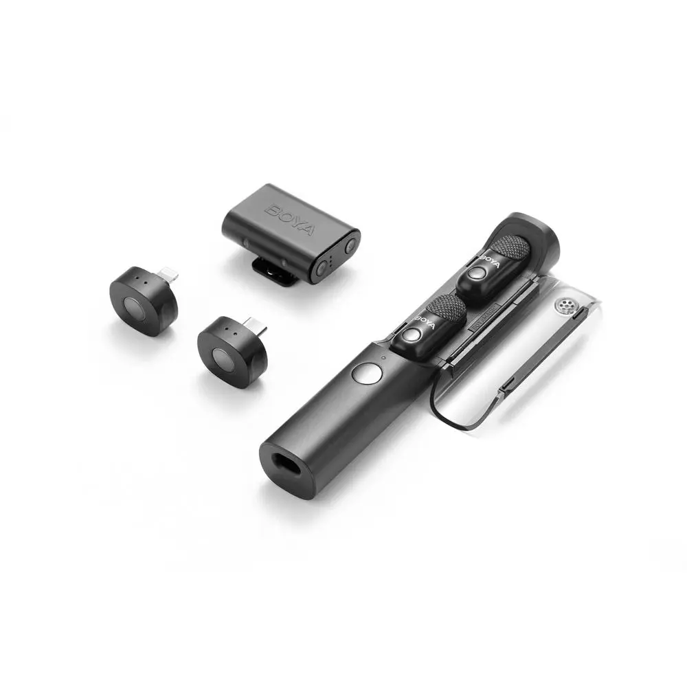 BOYA Magic-02 AI Trådløs Mikrofon - Lightning / USB-C / 3.5mm Minijack