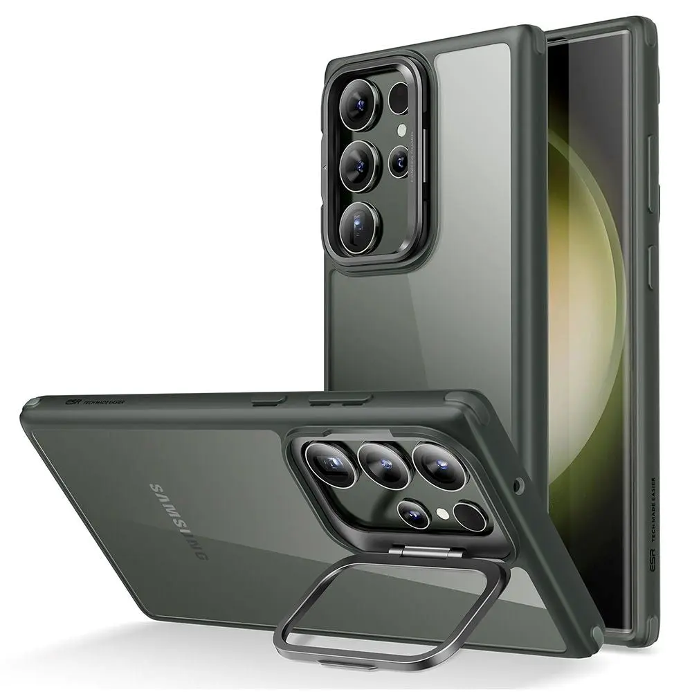 Samsung Galaxy S23 Ultra ESR Classic Bakdeksel m. Stativ - Gjennomsiktig / Grønn