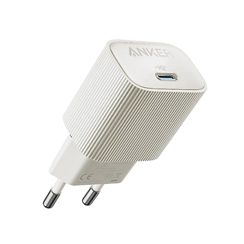 Anker Nano Veggladere 30W med USB-C - Hvit