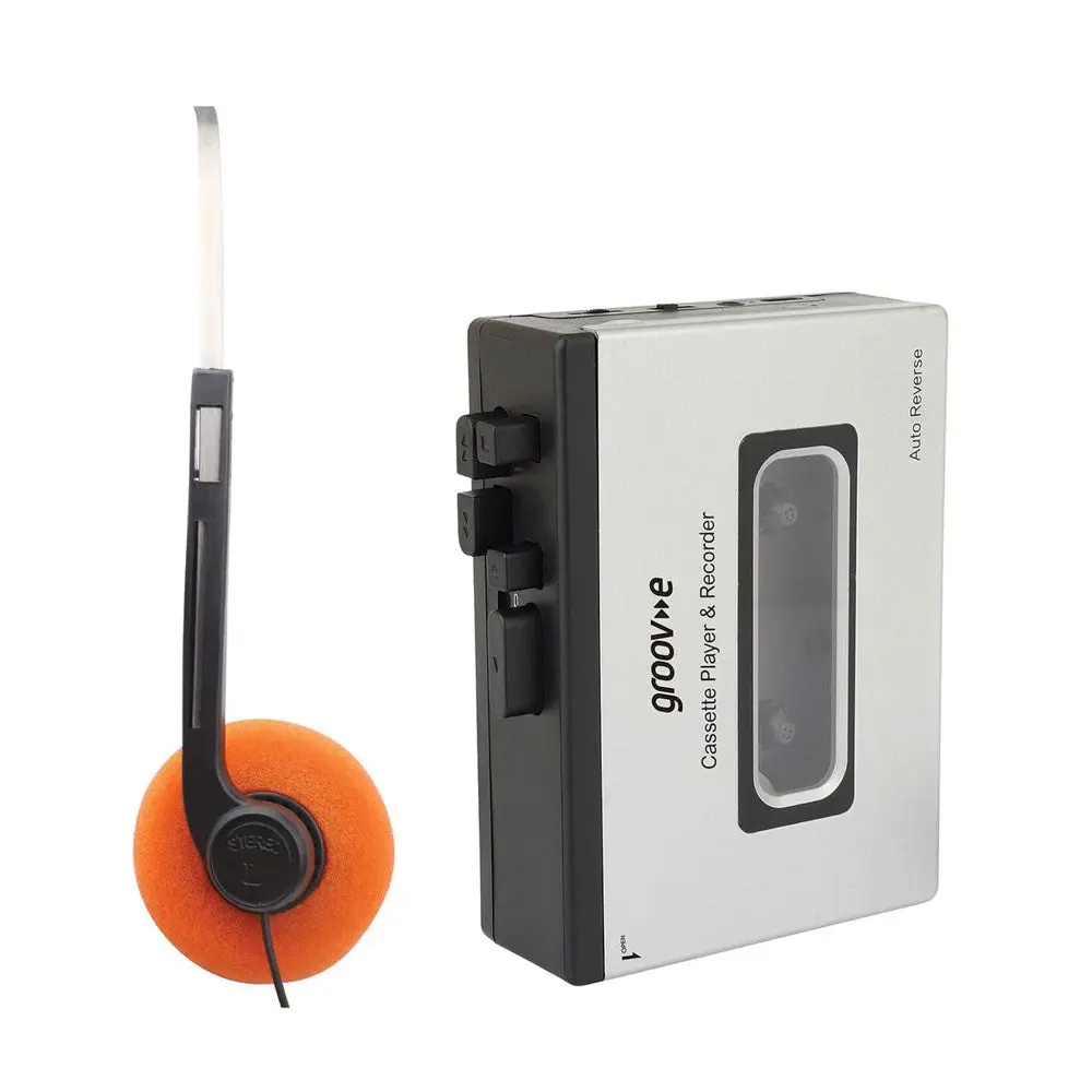 Groov-e PS530SR Kassettspiller med Bluetooth / Høyttalerfunksjon - Svart / Grå