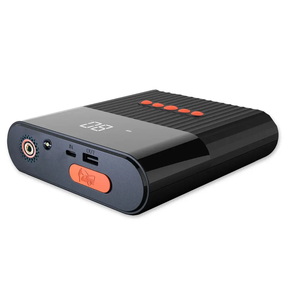 4smarts PitStop+ 8800mAh Powerbank med Kompressor & Lommelykt - Svart