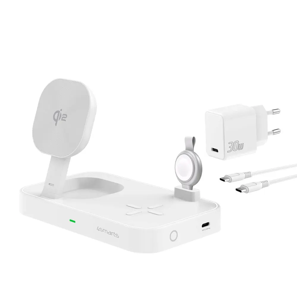 4smarts Qi2 Trådløs Lader 15W med Apple Watch Stick - MagSafe Kompatibel