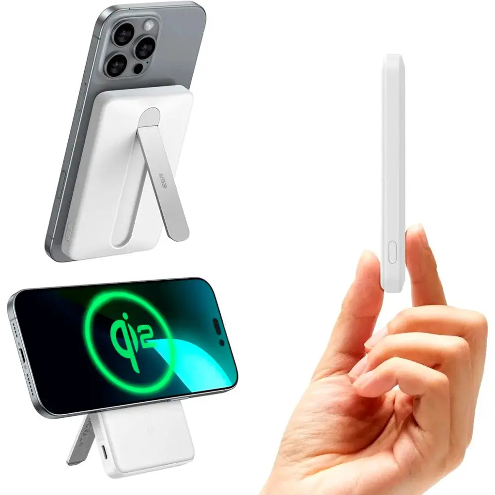 ESR Qi2 MagSlim PowerBank m. Kickstand - 15W / 5000 mAh
