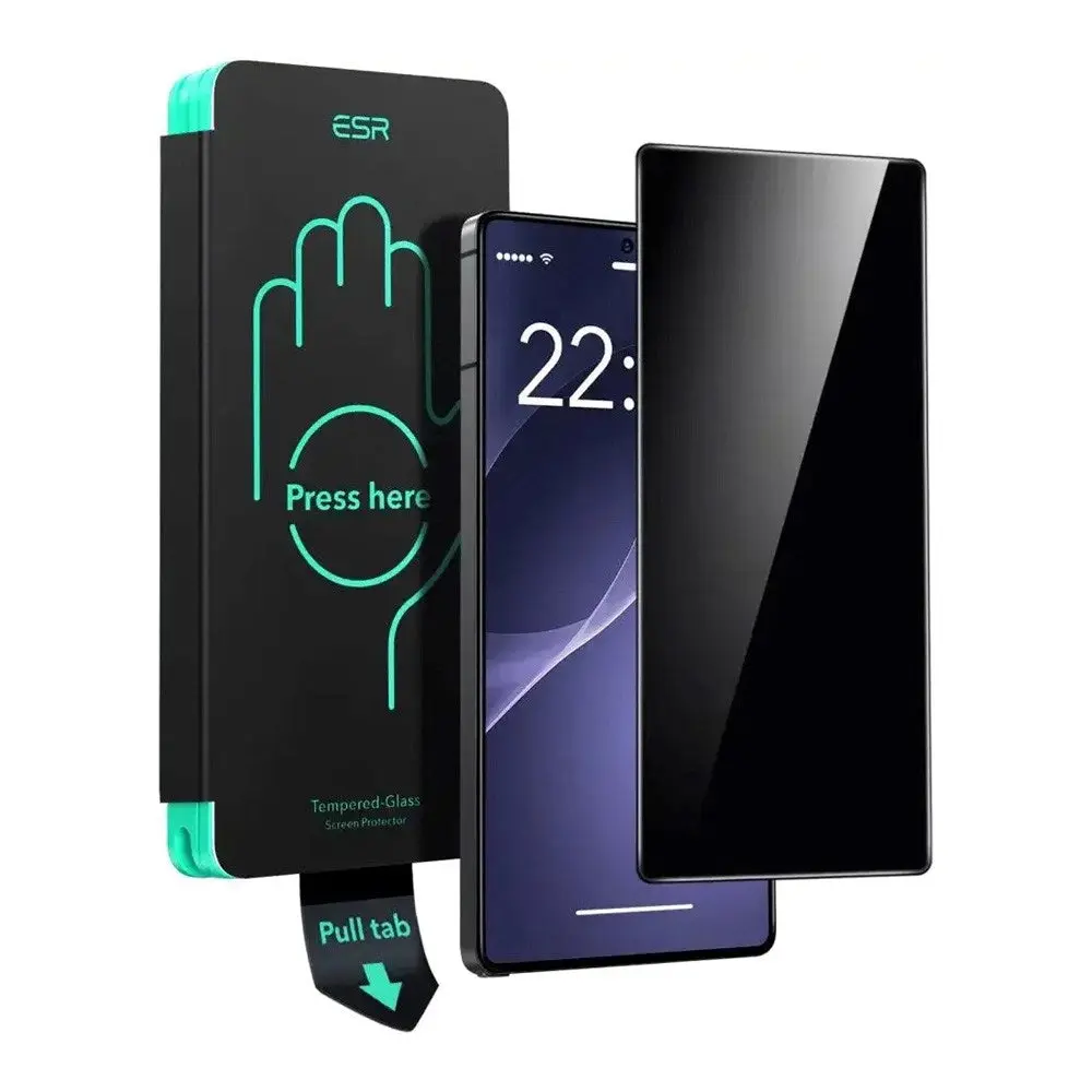 Samsung Galaxy S25 Ultra ESR Privacy Skjermbeskyttelse Herdet Glass med Monteringsboks - Gjennomsiktig