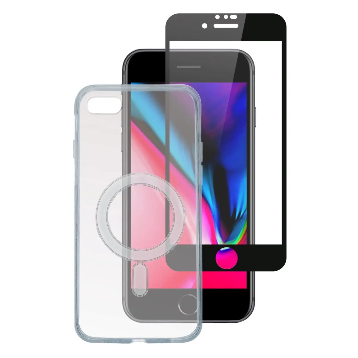 iPhone SE (2022 / 2020) / 8 4smarts Second Glass X-Pro 360° Beskyttelsessett Premium - MagSafe-Kompatibel