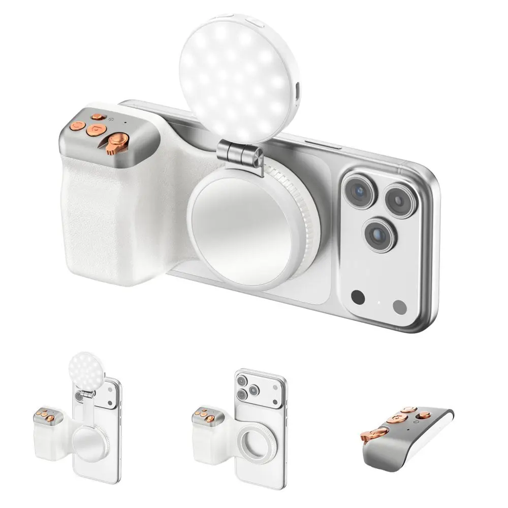 4smarts Kameragrep for Smarttelefon med LED-lys & Fjernkontroll - Hvit