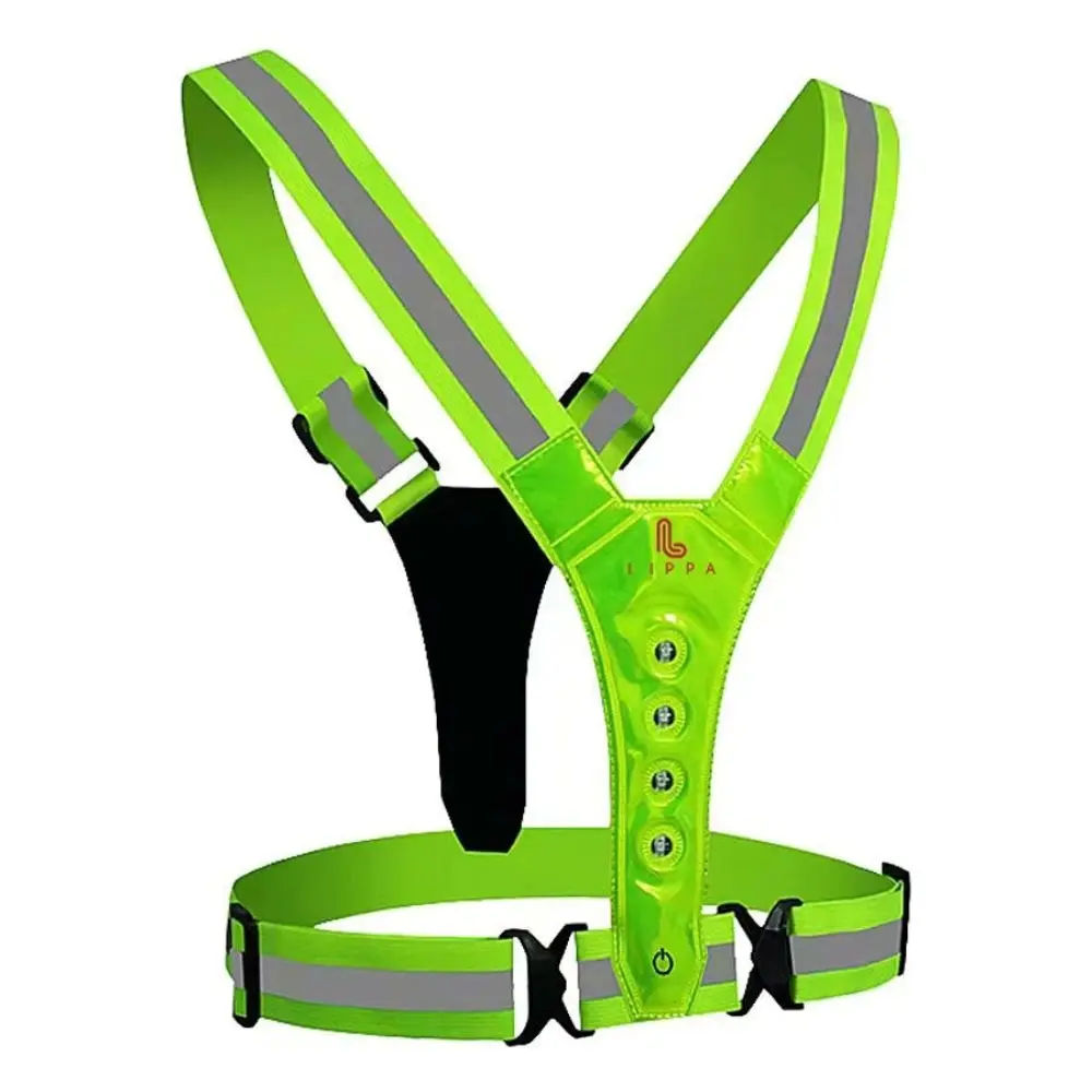 Lippa Refleksvest med 3 LED-Lys - Gul