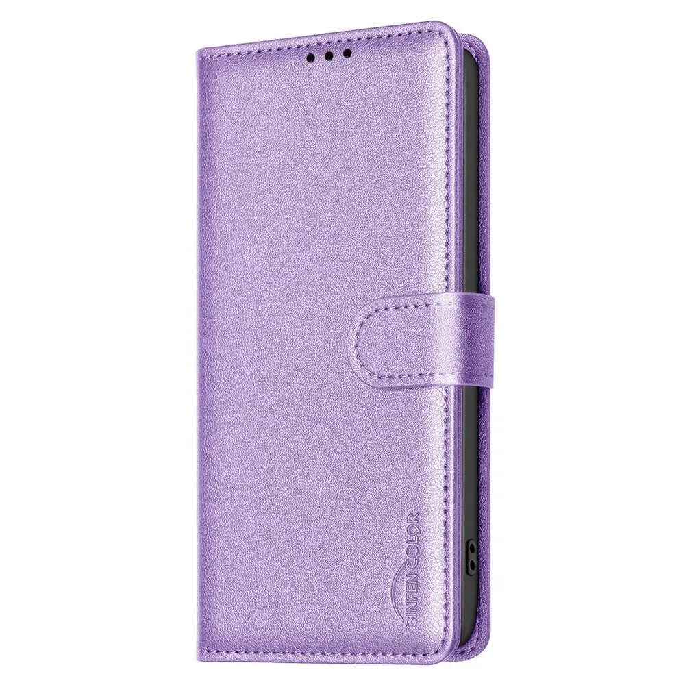 Samsung Galaxy A26 (5G) BINFEN Kunstskinn Flip Deksel m. RFID Blokkering - Lilla