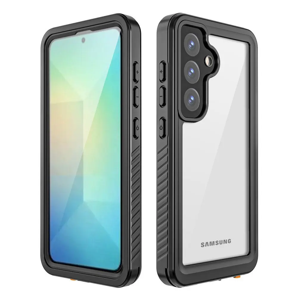 Samsung Galaxy S25 Redpepper IP68-Sertifisert Vanntett Deksel - Svart / Gjennomsiktig