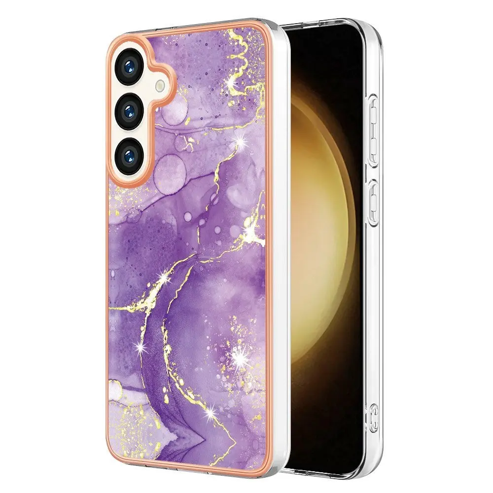 EIDERWOOD Samsung Galaxy S25+ (Plus) / S24+ (Plus) Marmormønstret Plast Deksel - Lilla