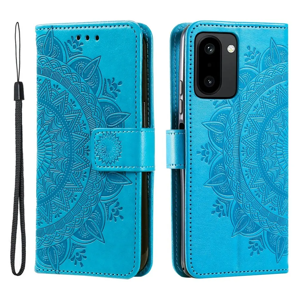 OnePlus 15R EIDERWOOD Kunstskinn Flip Deksel m. Mønster - Blå