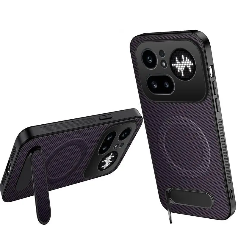 Nothing Phone (4a) Pro EIDERWOOD Hybrid Deksel med Stativ - Lilla