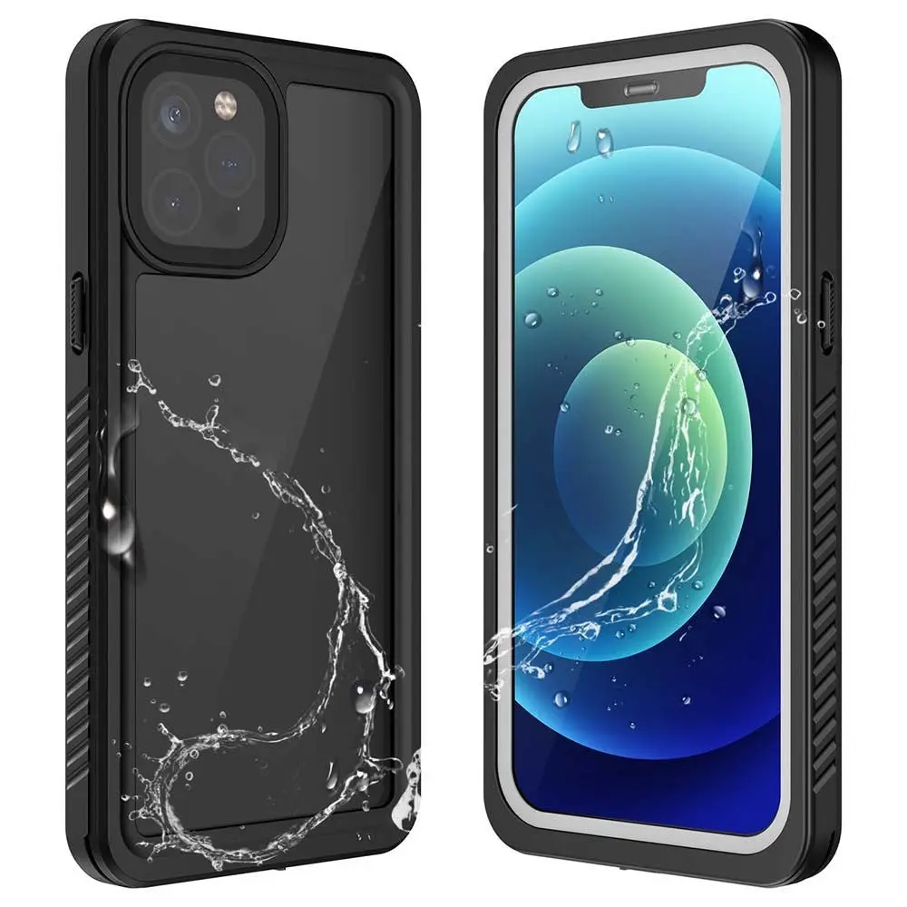 iPhone 12 Pro IP68 Støv- & Vanntett Deksel - Gjennomsiktig / Svart