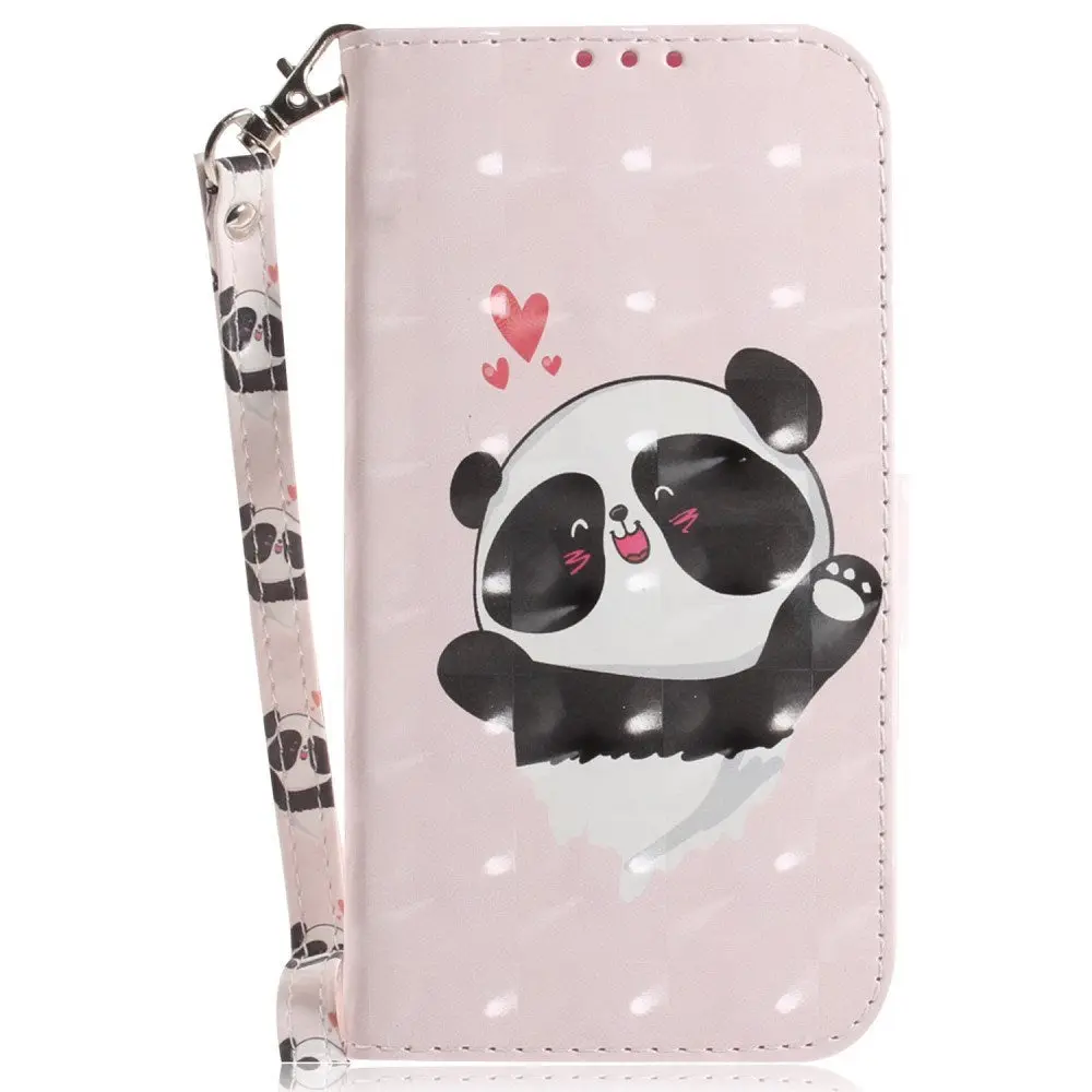 EIDERWOOD Sony Xperia 5 VI Kunstskinn Deksel med Lommebok og Stropp - Glad Panda