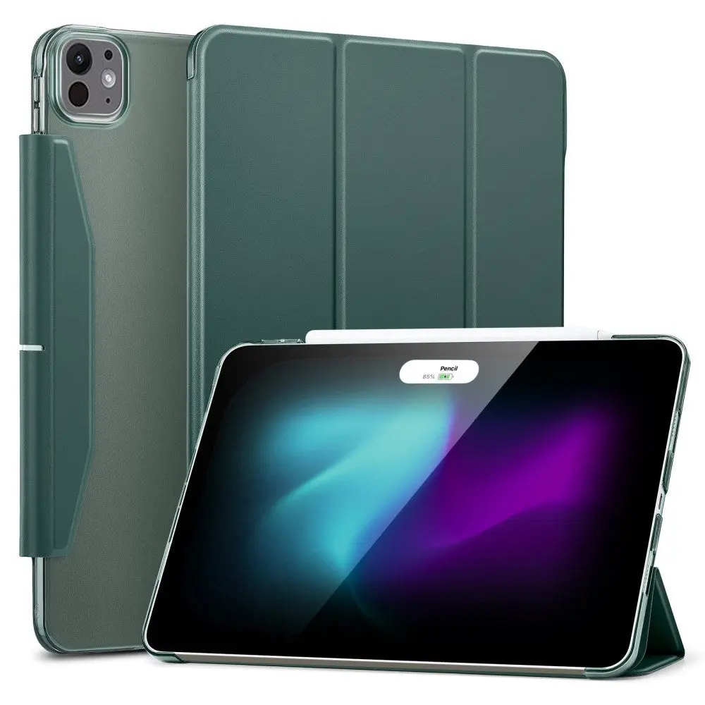 iPad Pro 11" (2025 / 2024) ESR Tri-Fold Flip Deksel med Apple Pencil Holder - Grønn