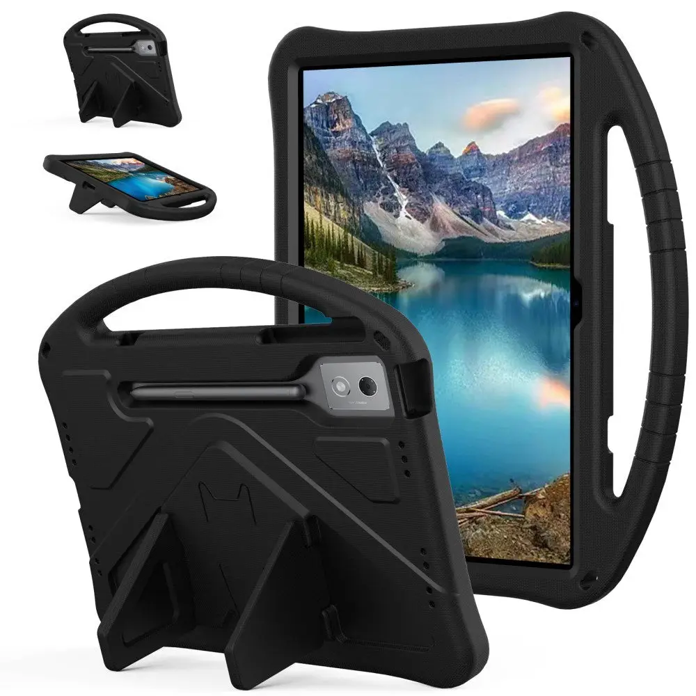 EIDERWOOD Lenovo Idea Tab Pro Anti-Drop Tablett Deksel med Håndtak og Stativfunksjon - Svart