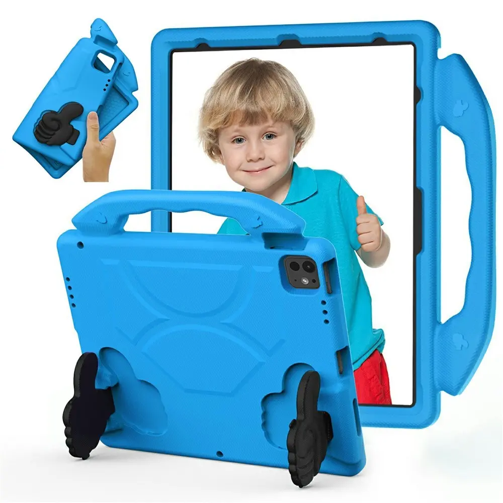 EIDERWOOD iPad Pro 12.9" (2022-2018) / Air 13" (2026-2024) / Pro 13" (2025-2024) Barn Deksel m. Thumb Kickstand - Blå