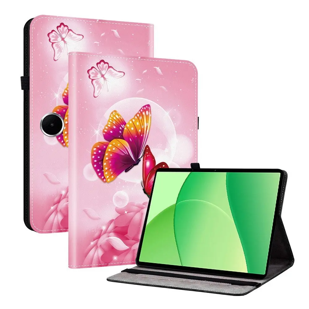 OnePlus Pad Lite EIDERWOOD Kunstskinn Flipp Deksel med Motiv - Rosa Sommerfugler