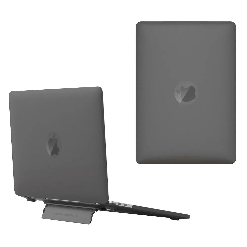 MacBook Pro 14 M5/M4/M3/M2/M1 (2026-2021) Plastik Cover m. Ståfunktion - Frosted Svart