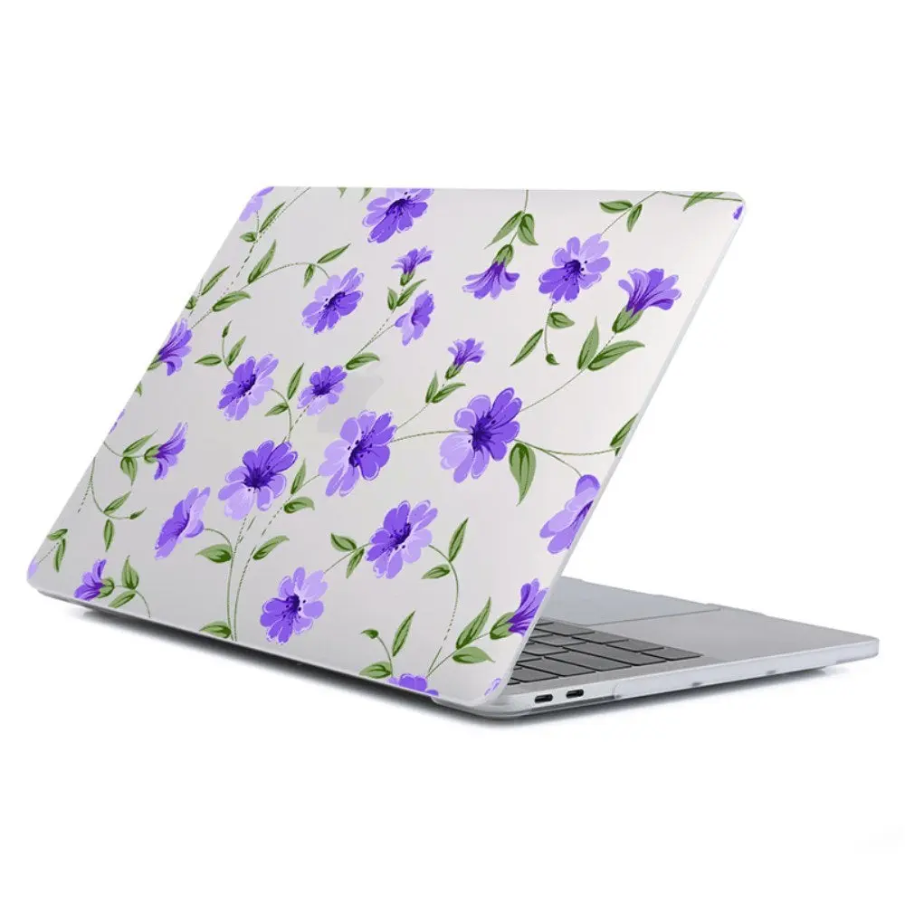 MacBook Pro 16 M5/M4/M3/M2/M1 (2026-2021) Hardplastdeksel – Lilla blomster