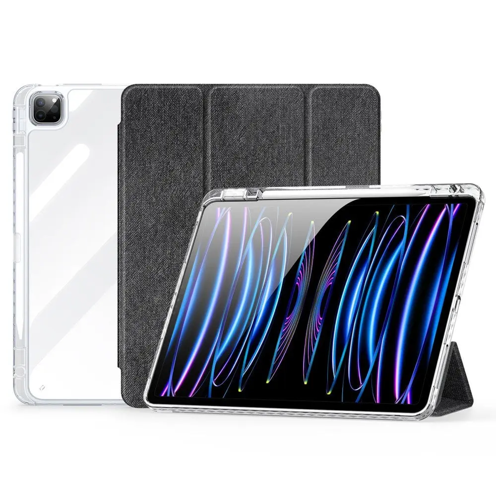 iPad Pro 13" (2025 / 2024) DUX DUCIS Unid Series Tri-Fold Flip Deksel - Gjennomsiktig / Svart