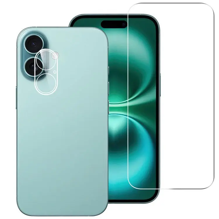 iPhone 17 2-i-1 Beskyttelsessett m. Herdet Skjermbeskyttelsesglass & 2 stk Kameralinsebeskyttelsesfilm - Gjennomsiktig