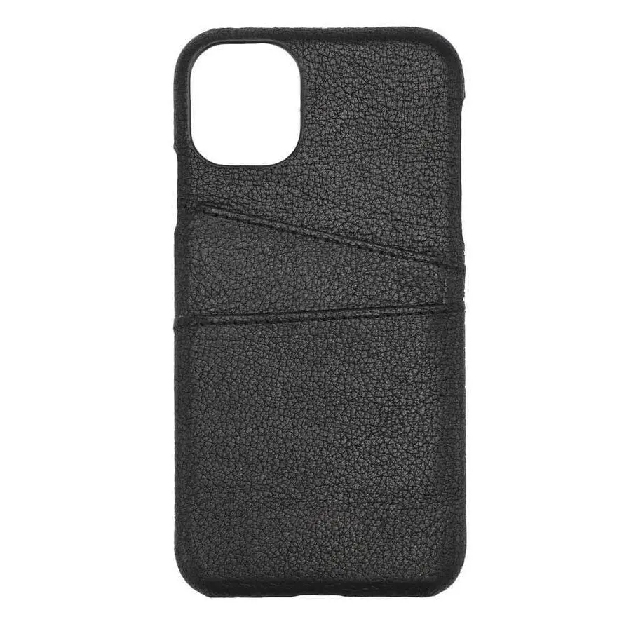 iPhone 11 Onsala Collection Mobil Deksel m. Kortholder / Skinn - Svart