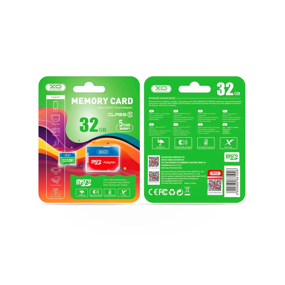 XO microSDHC Minnekort m. Adapter 32GB