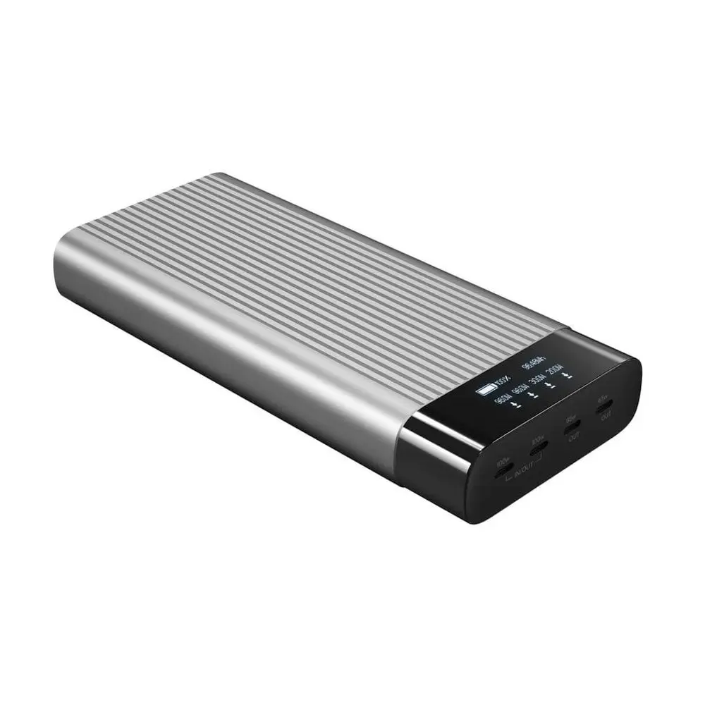 Hyper HyperJuice 245W Powerbank 27 000mAh med 4 x USB-C och Display - Grå / Svart