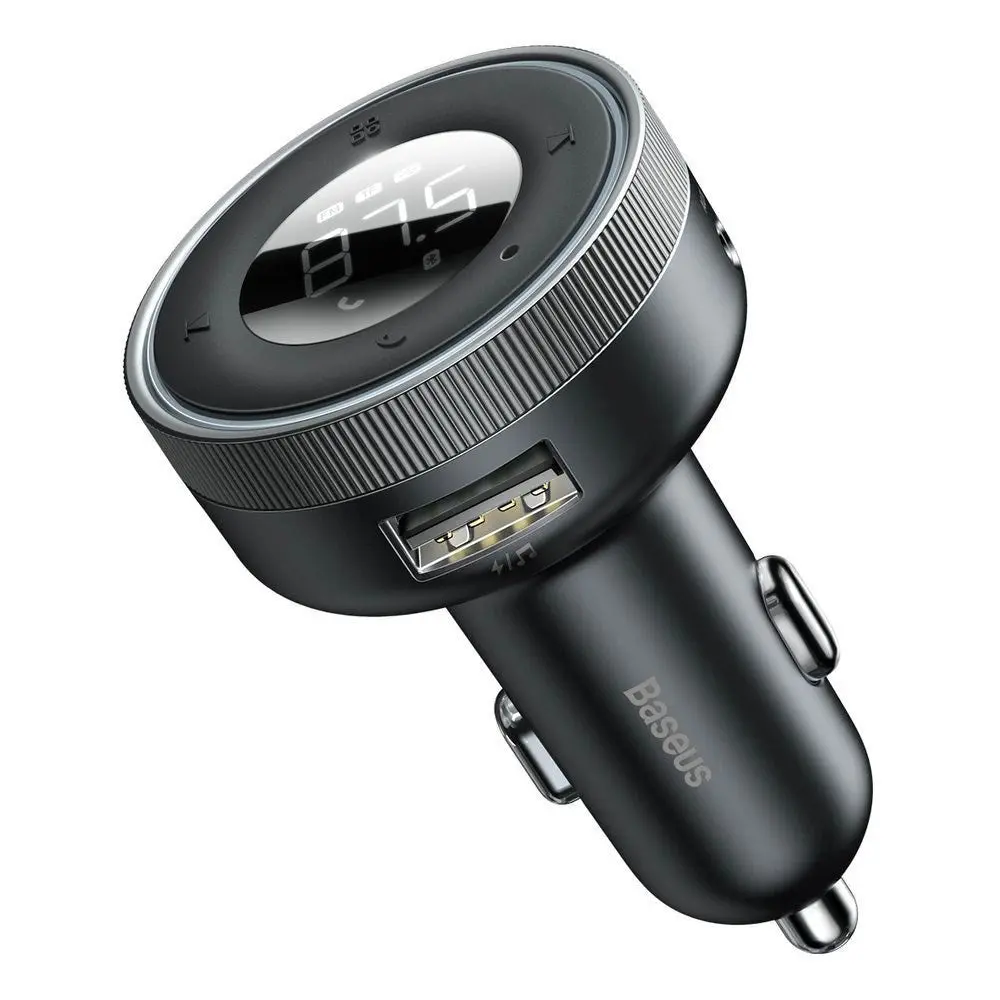 Baseus FM-Sender / Billader med 2 x USB-A & 1 x 3,5 mm Kontakt - Svart
