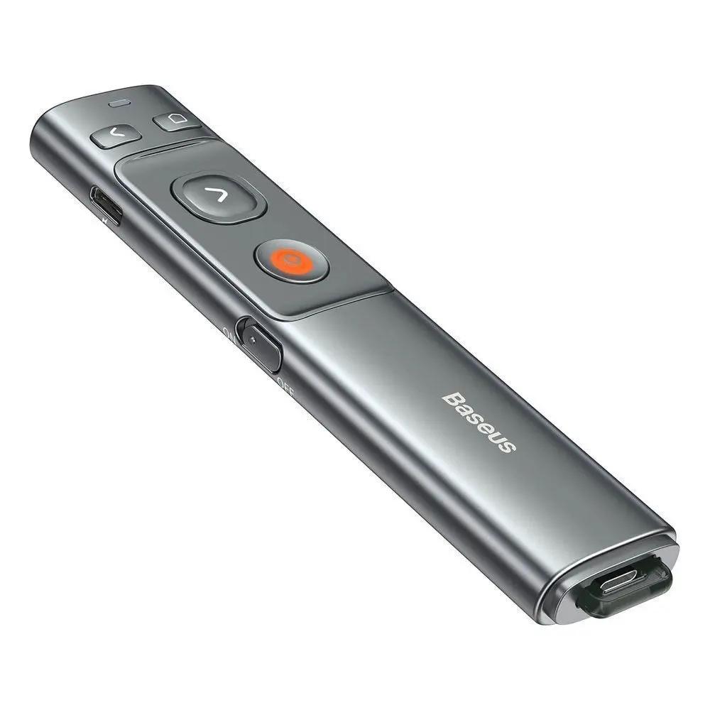 Baseus Oppladbar Laserpeker - USB-C / USB-A - Grå