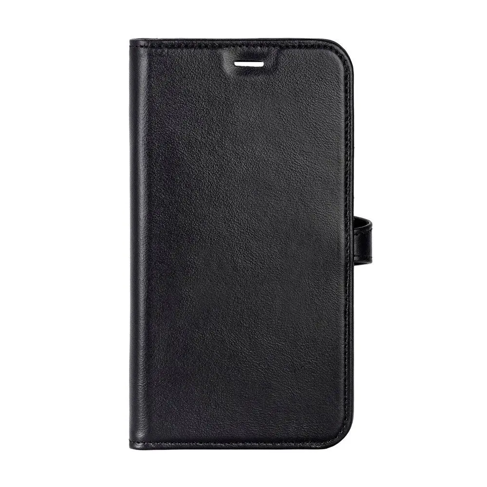 iPhone 17 Pro Buffalo 2-i-1 Ekte Skinn Flip Deksel - Svart