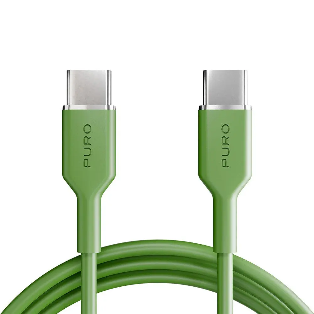 Puro ICON USB-C til USB-C-Kabel med 25W - 1,5m - Grønn