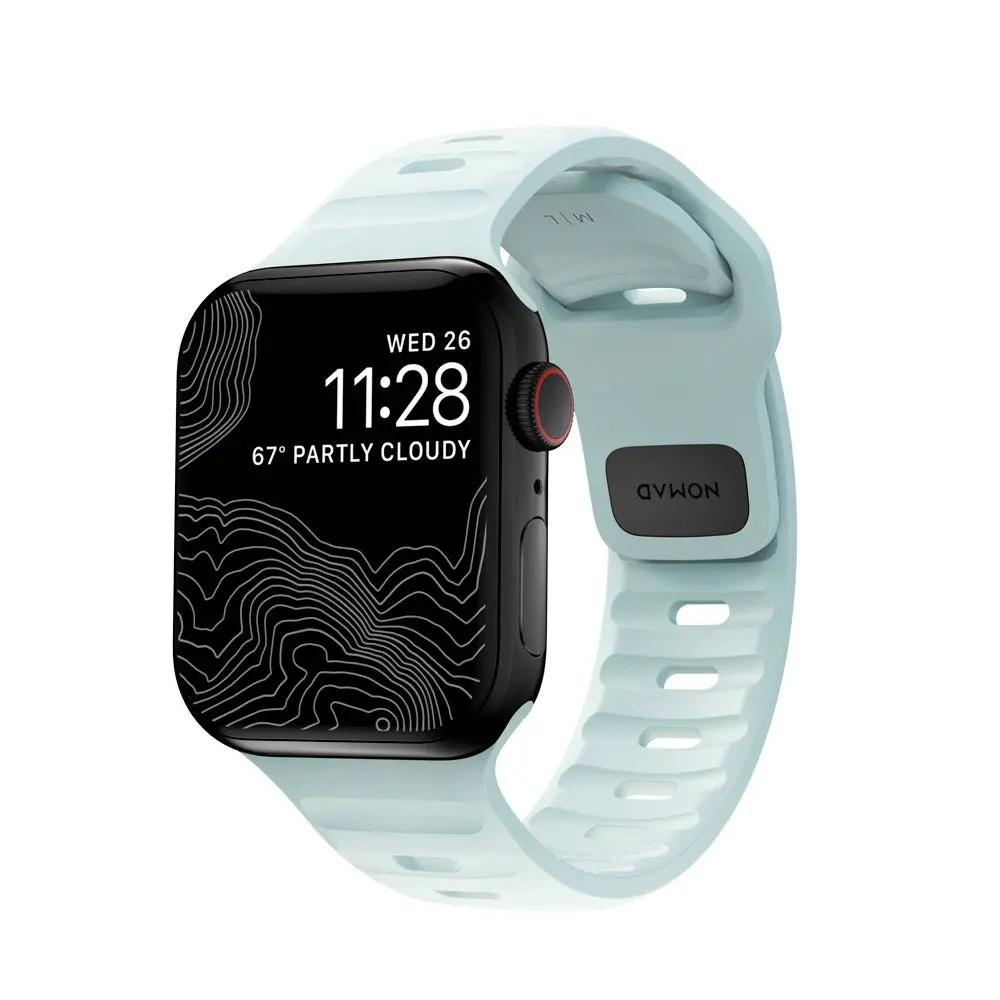 Nomad Apple Watch (38/40/SE/41/42mm) Sport Band Rem - Icy Blue Glow