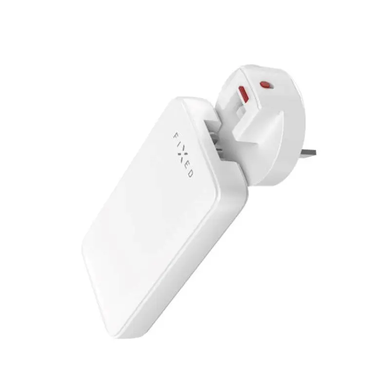 Fixed Slank Vegglader med 2 x USB-C & Reiseadapter - EU / UK / US / AUS - Hvit