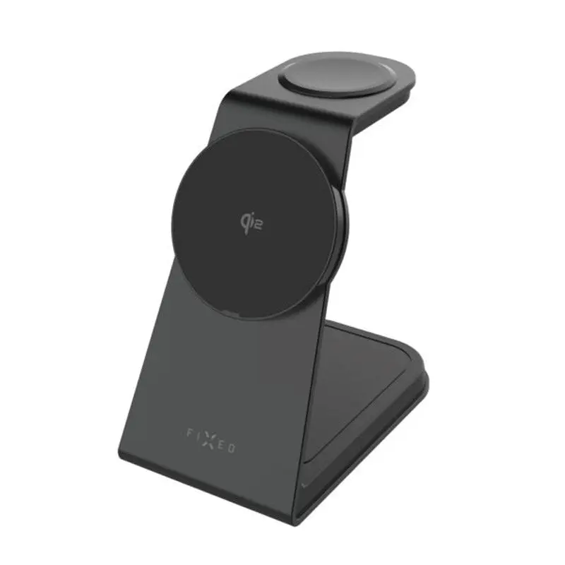 Fast 3-i-1 Trådløs Ladestasjon 15W - Smartphone / Apple Watch / AirPods - Svart