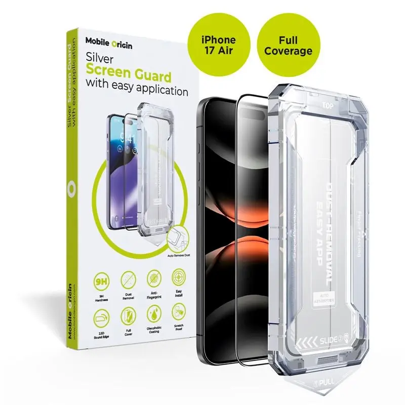 iPhone Air Mobile Origin Screen Guard Skjermbeskytterglass med Easy Applicator - Gjennomsiktig