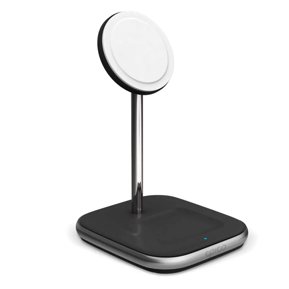 Epico Magnetisk 2-i-1 Trådløs Lader 15W m. PD 20W Vegglader - MagSafe Kompatibel
