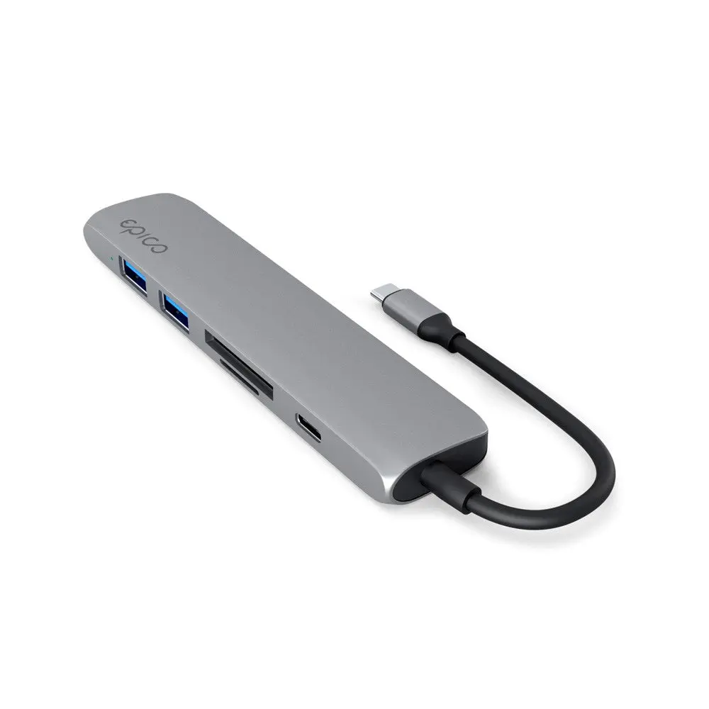 Epico 6-i-1 USB-C Adapter - Aluminium Design med 8K Oppløsning
