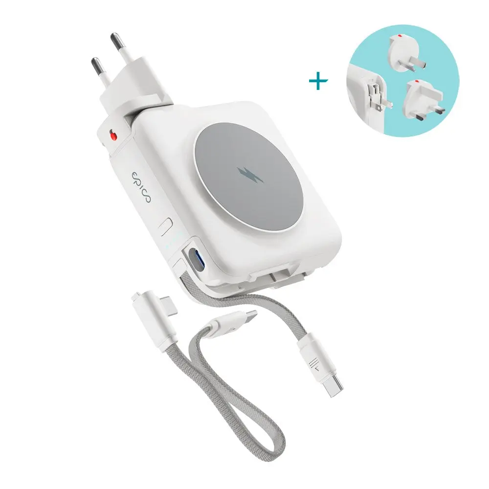 Epico UltraPack Mag+ 3-i-1 Reise PowerBank 10.000 mAh - MagSafe Kompatibel