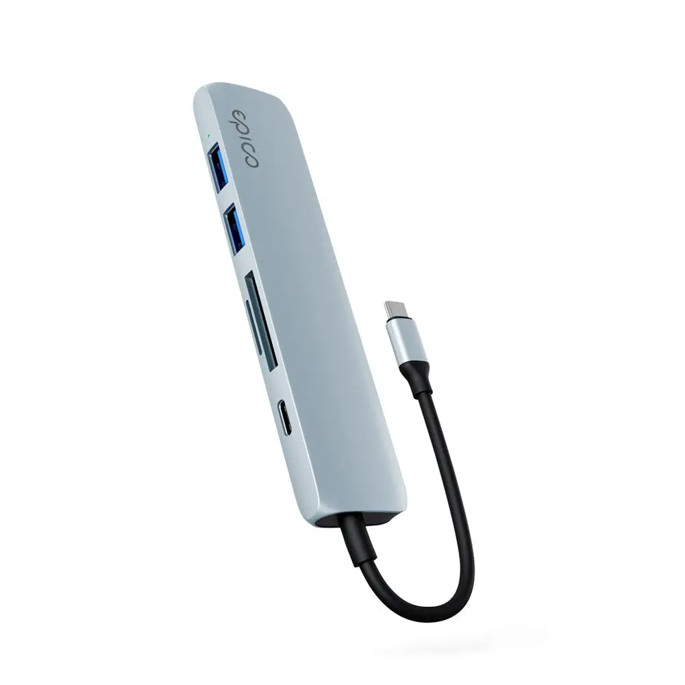 Epico 6-i-1 Aluminium Hub 8K - Sky Blue