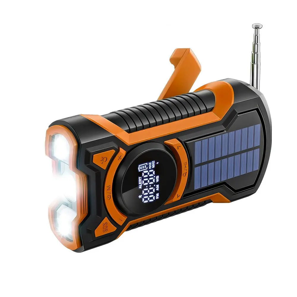 Just In Case Nødradio m. Bluetooth & 5000 mAh PowerBank - Svart / Oransje
