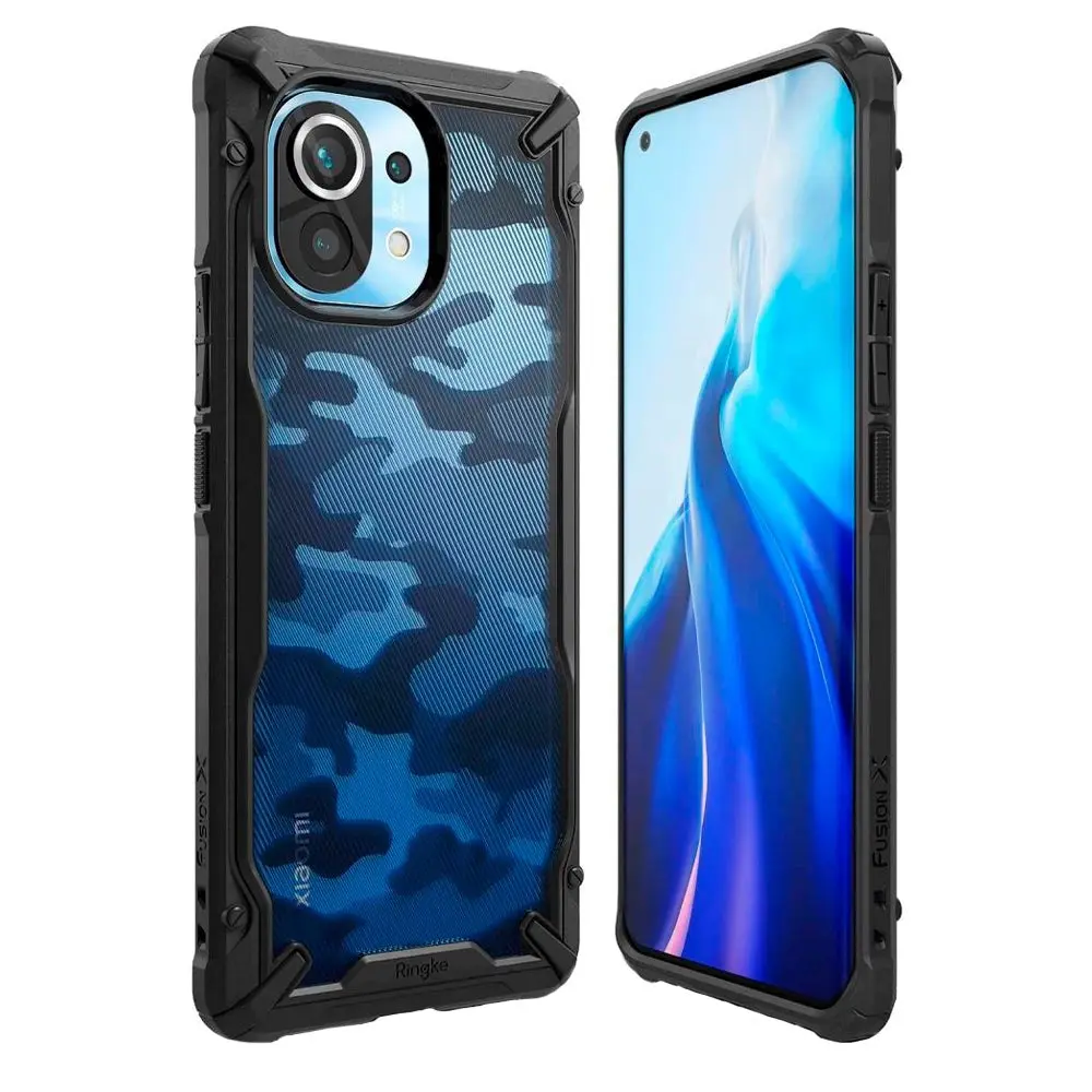 Xiaomi Mi 11 Ringke Fusion X Deksel - Sort Camo