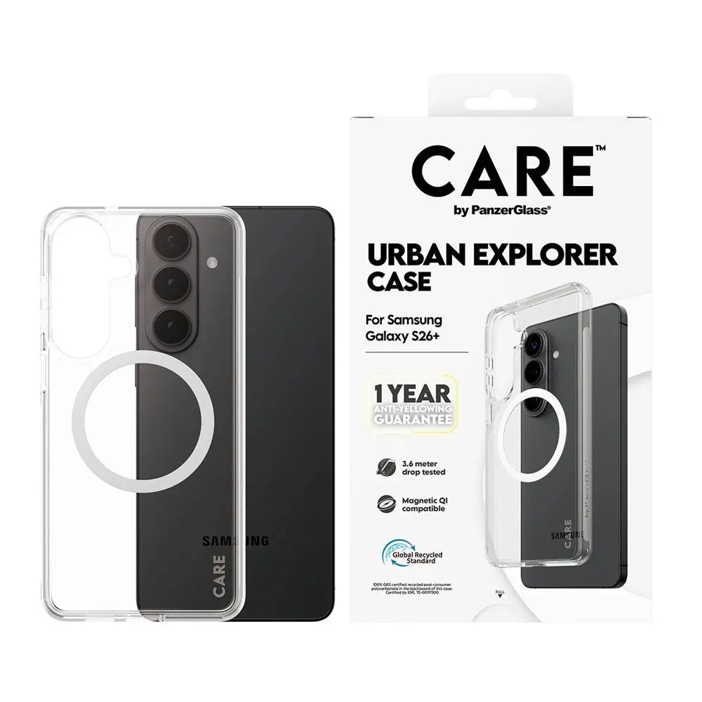 Samsung Galaxy S26+ (Plus) CARE by PanzerGlass Urban Explorer Deksel - Qi Kompatibel - Gjennomsiktig / Hvit